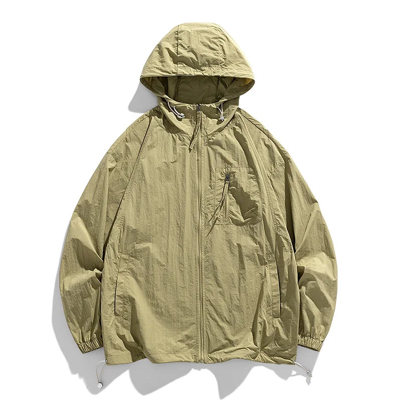 UPF50+Sunscreen Jacket 2024 New Loose and Thin Breathable UV Protection Hooded windbreaker Summer Men's Sunscreen Clothing