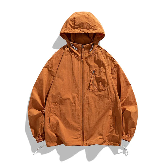 UPF50+Sunscreen Jacket 2024 New Loose and Thin Breathable UV Protection Hooded windbreaker Summer Men's Sunscreen Clothing