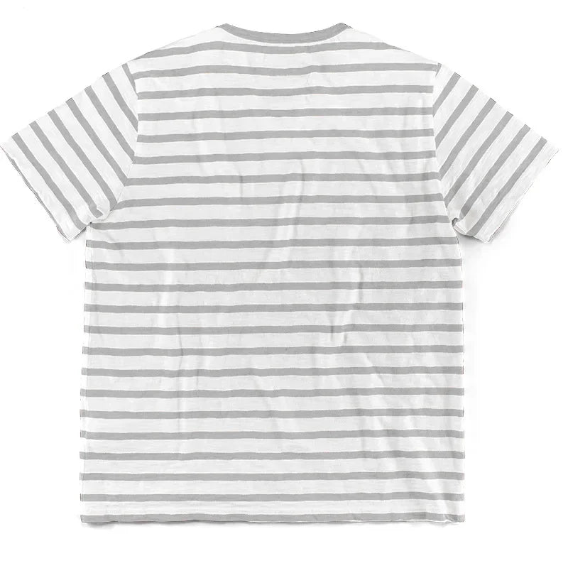 New Summer Style Men's Fashionable Casual Striped Short-sleeved Top Men's Round Neck T-shirt