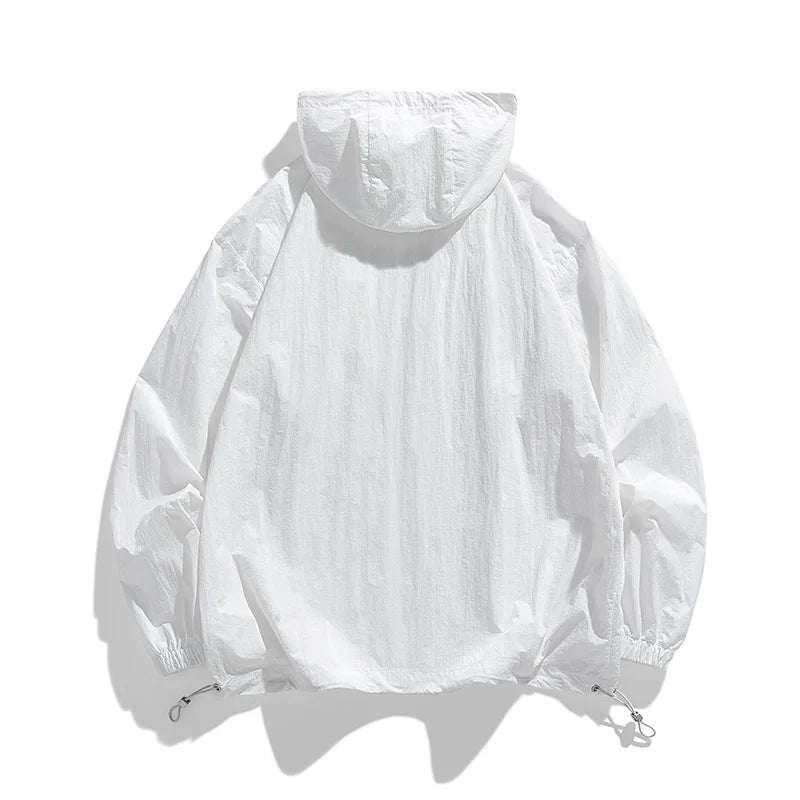 UPF50+Sunscreen Jacket 2024 New Loose and Thin Breathable UV Protection Hooded windbreaker Summer Men's Sunscreen Clothing