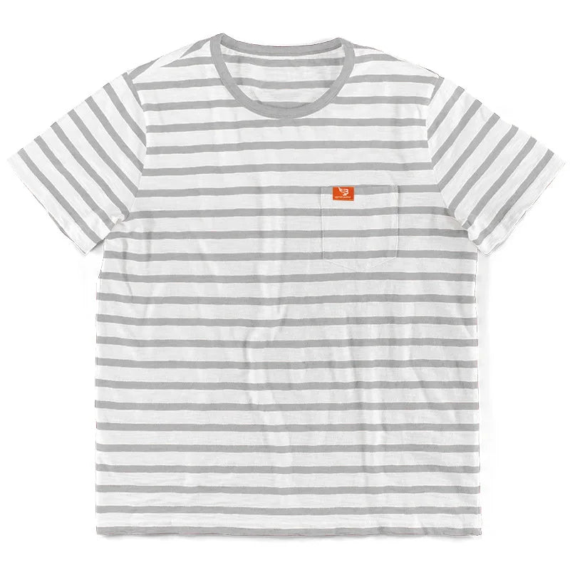 New Summer Style Men's Fashionable Casual Striped Short-sleeved Top Men's Round Neck T-shirt
