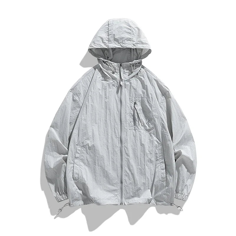 UPF50+Sunscreen Jacket 2024 New Loose and Thin Breathable UV Protection Hooded windbreaker Summer Men's Sunscreen Clothing